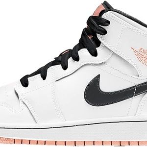 Air Jordan 1 mid white anthracite arctic orange size 6.5 kids. Authentic.